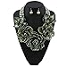 Bocar Statement Big Pendant Pearl Flower Necklace Earrings Jewelry Set for Women