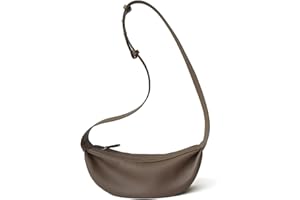DONNAIN Genuine Leather Sling Bags Crossbody Women, Minimalist Style Casual Chest Bags with Wide Strap