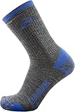 CloudLine Merino Wool Crew Hiking & Trekking Socks - Medium Cushion - Large Glacial Blue - for Men & Women