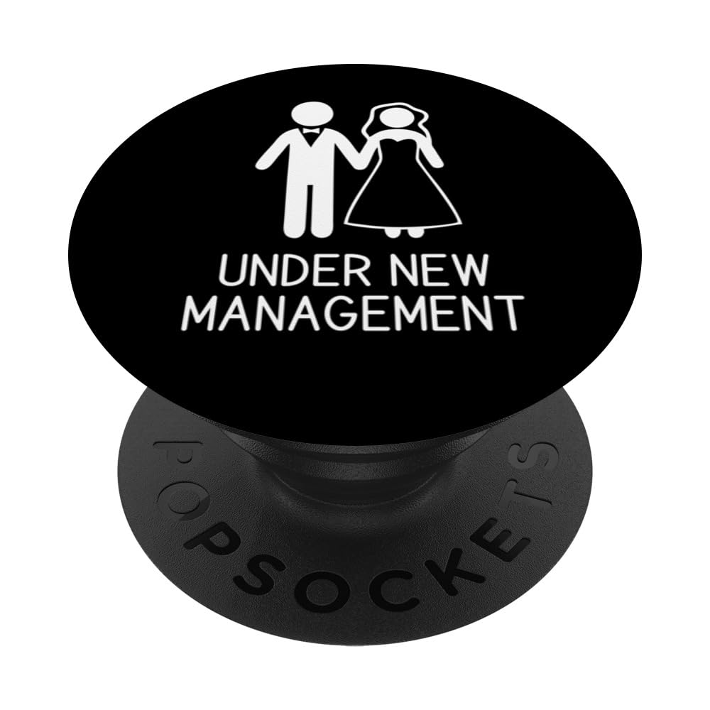 Funny Honeymoon Newlywed Under New Management Husband Wife PopSockets Swappable PopGrip
