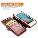 iPhone SE Leather Case, Icarercase Vintage Genuine Leather Side Open Wallet Cases with 2 Card-Slots, Folio Flip Style with Magnetic Closure with Stand Function for Apple iPhone SE / 5s / 5 (Brown)