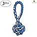 3 Rope Chew Balls for Cats --- Enticing play balls that Relieve Boredom - Dental Treats For Improved Oral Health - 100% Natural, Cotton, soft , machine-washable toys
