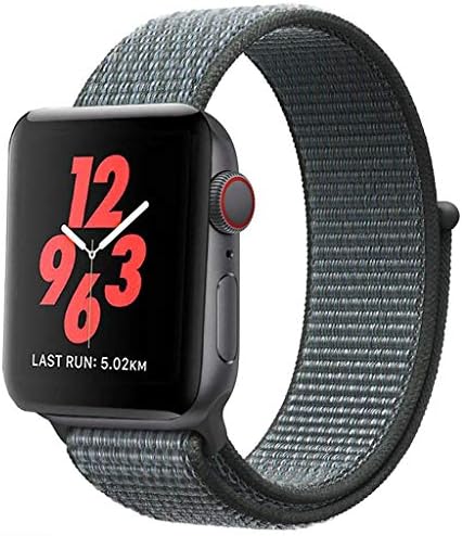 YOLO Compatible for Apple Watch Band 38mm 40mm 42mm 44mm, Soft Nylon Sport Loop Replacement Wristband Compatible iWatch Apple Watch Series 4/3/2/1 (Storm Gray, 42mm(44mm))