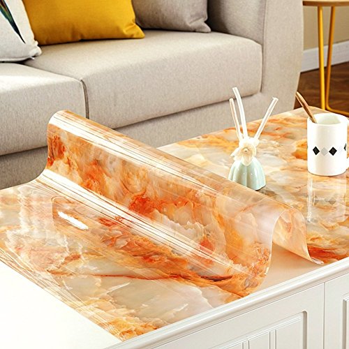 AMYDREAMSTORE Waterproof Pvc Tablecloth,Disposable Anti-scalding Dining Table Tea Table Cloth,Clear Plastic Tablecloths-C 60x100cm(24x39inch)