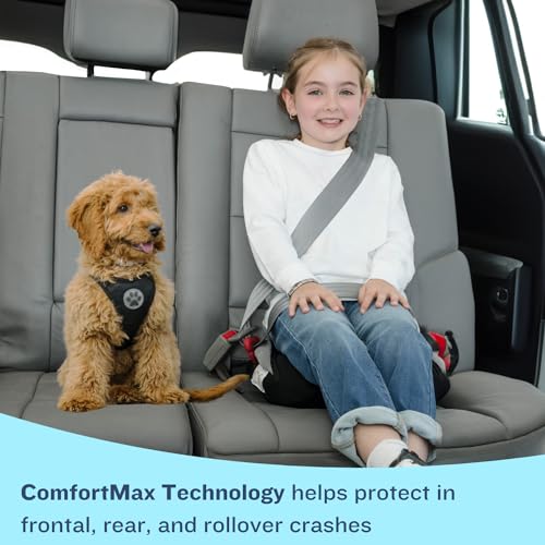 Bubblebum Booster Car Seat, Inflatable Booster Seat for Kids, Travel Carseat, Backless Portable Child Safety Seats for Car, Inflatable Seats for Cars 40-100 lbs, for 4 Year Old + Toddler, Kid - Pink