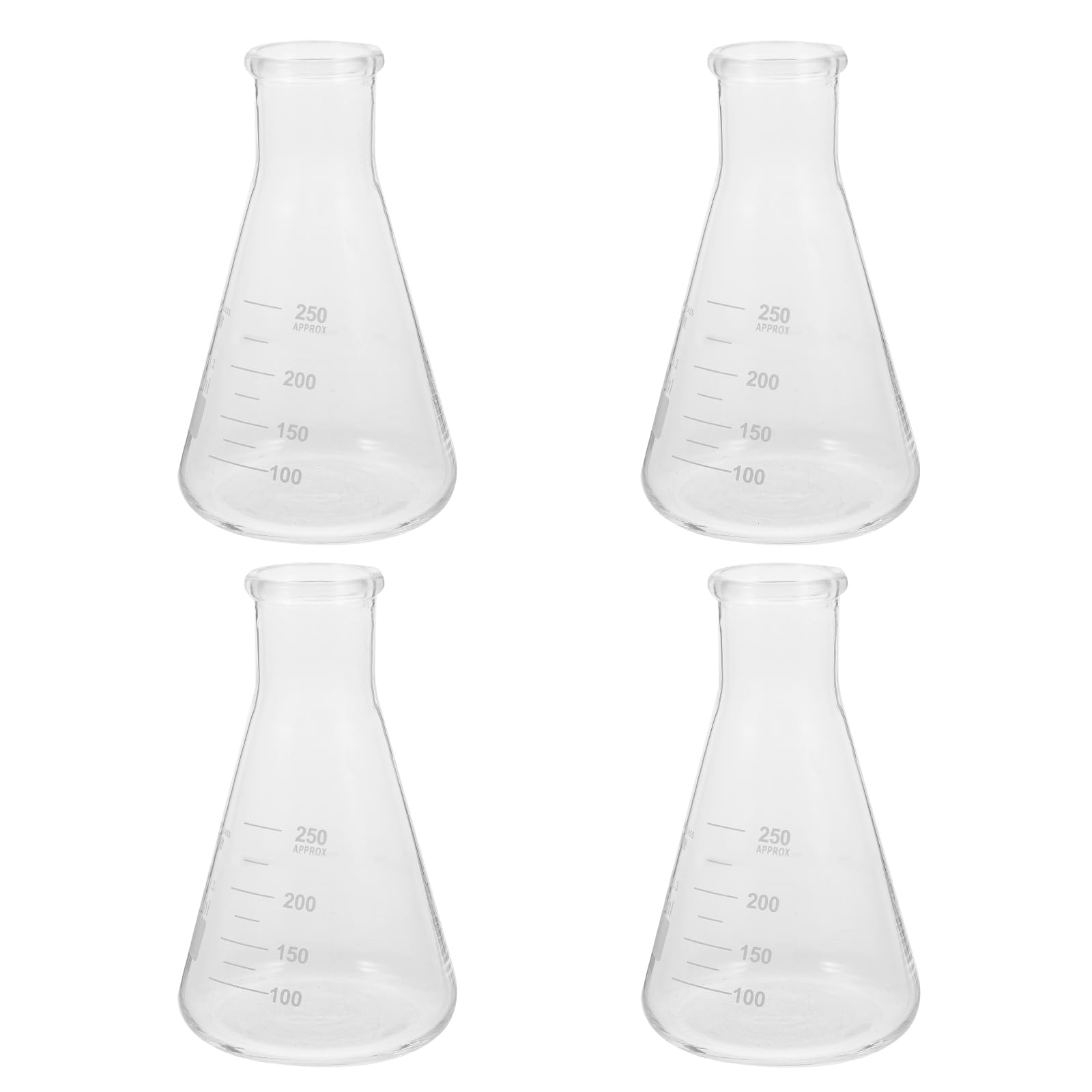 Hemobllo 250Ml Conical Flask Borosilicate Glass Thickened Erlenmeyer Flask Narrow Mouth Science Bottle for Laboratory Chemistry Experiment
