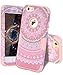 iPhone 6 Cases, iPhone 6S Case, SKYLMW Hard PC Shell with Soft Silicone Hybrid iPhone 6 Covers Protective 3 Piece Shockproof Anti-Scratch Combo Cover for iPhone 6/6S 4.7 Inch Mandala Rose Gold