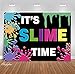 Fanghui 7x5ft It's Slime Time Photograph Backdrop for Kids Colorful Fiesta Boy Girl Birthday Party Baby Shower Dessert Table Summer Black Background Splatter Glow Favors Supplies Photobooth Props