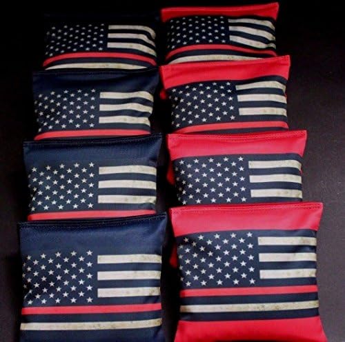 RED Lives Matter Firefighter RED LINE US Flag 8 ACA Regulation Cornhole Bags