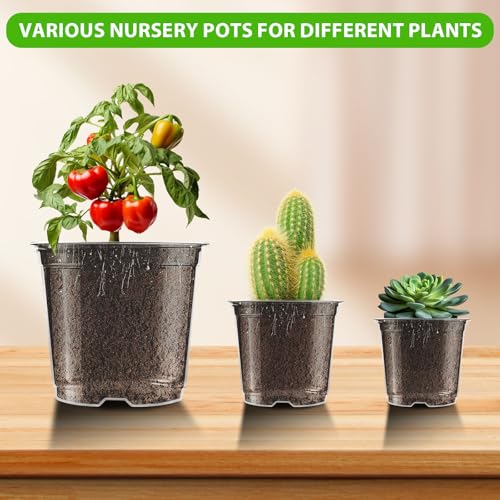 auriikoop 15 Pieces Plastic Pots, 9/10/13 cm Transparent Orchid Pots with Drainage Holes for Indoor and Outdoor Plant Cuttings