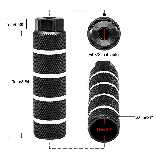 image for NOSTAFY 3/8 inch - 26 Teeth Aluminum Alloy Bike Pegs Foot Pedals Pack 