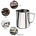 Domini Milk Frothing Pitcher Stainless Steel Metal 12 oz -For Milk Frothers, Espresso Cappuccino Coffee, Creamer,Steaming,chef,motta (Measurement inside)