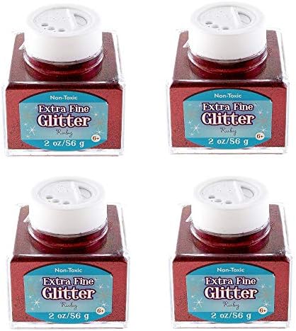 Sulyn 2oz. Glitter Stacker Jar- Ruby, 4 Pack