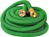 Riemex Expandable Hose Green [New 2019] Heavy Duty Garden Water Hose - Triple Latex - Expanding Solid Brass Metal Fittings Connectors, Flexible Strongest - for All Watering Needs (25 FT)