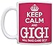 ThisWear Gigi Mother's Day Gift Keep Calm Gigi Will Take Care of It Funny Gigi 11oz Ceramic Coffee Cup Tea Cup Pink