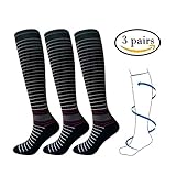 Compression Socks For Men & Women-3 Pairs-Fit for Athletic,Travel& Medical - 20-30mmHg (Assort 1, S/M)