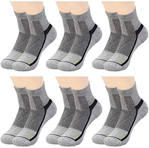 IMOZY Athletic Socks Pack- Half Cushion Sport Quarter Ankle Socks for Big Girls Boys Women and Men