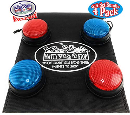 Matty's Toy Stop Lights & Sounds Electronic 3 Mode Red & Blue Game Answer Buzzer and Count Down Timer Gift Set Bundle with Bonus Storage Bag (Perfect for Games, Classrooms, etc.) - 4 Pack - Thumbnail 6