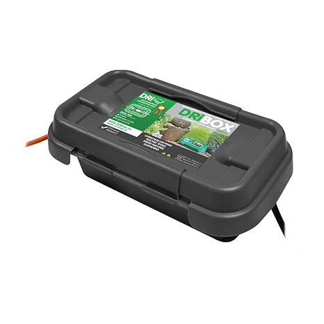 Dri-Box FL-1859-200 Wetterfeste Box Anschlußkasten für elektrische Geräte und Kabeln, IP55, Schwarz