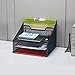 Bonsaii Metal Mesh Desktop Letter & File Organizer Tray with 3 Tray and 2 Vertical Sections, Black (W6488)