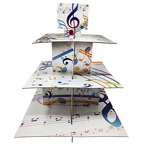 image for Blue Orchards Music Cupcake Stand & Pick Kit, Music Party Supplies, Mu