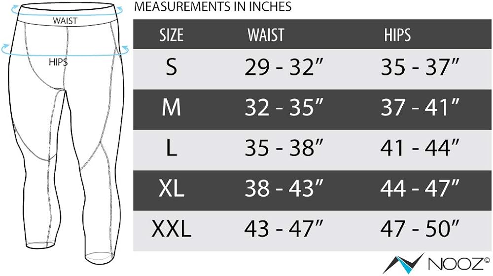 Nooz Men's Quick Dry Powerflex Compression Baselayer Pants, Legging Tights for Men: Clothing