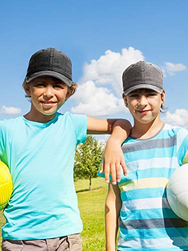 image for Norme 2 Pieces Toddler Baby Baseball Cap, Distresed Plain Cotton Hat, 