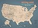 US National Parks & Monuments Map 18x24 Poster (Tan & Slate Blue)