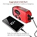 Emergency Radio NOAA Weather Radio Hand Crank AM/FM Portable Radio with Self Powered Solar and 3 LEDS Flashlight 1000mAh Power Bank Phone Charger (RED)