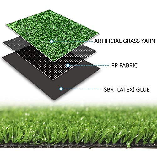 Artificial Turf Grass Lawn 5 FT x8 FT, Realistic Synthetic Mat, Indoor Outdoor Garden Landscape for Pets,Fake Faux Rug with Drainage Holes