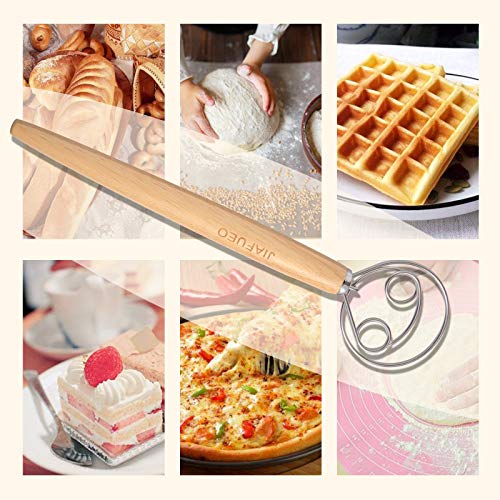 Danish Dough Whisk, 13 inch Dutch Style Bread Whisk, Premium Stainless