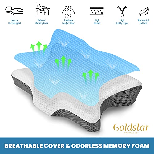 Indulgence Cervical Memory Foam Pillow Contour Pillow with