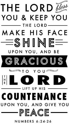 Benediction Verse -Numbers 6:24-26 - Small - Vinyl Wall Art Decal for Homes, Offices, Kids Rooms, Nurseries, Schools, High Schools, Colleges, Universities, Interior Designers, Architects, Remodelers