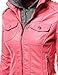 Xpril Women's Casual Zipper Closure Stitch Detailed Moto Hoodie Jacket