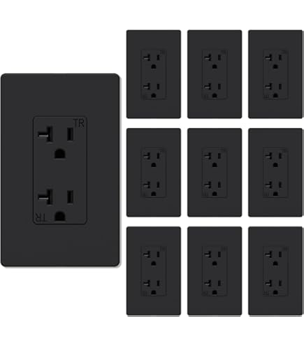 OUTLET【黒 ブラック 140㎝×30本】 WEBANG Decorator Electrical Wall Outlet Black, Tamper-Resistant