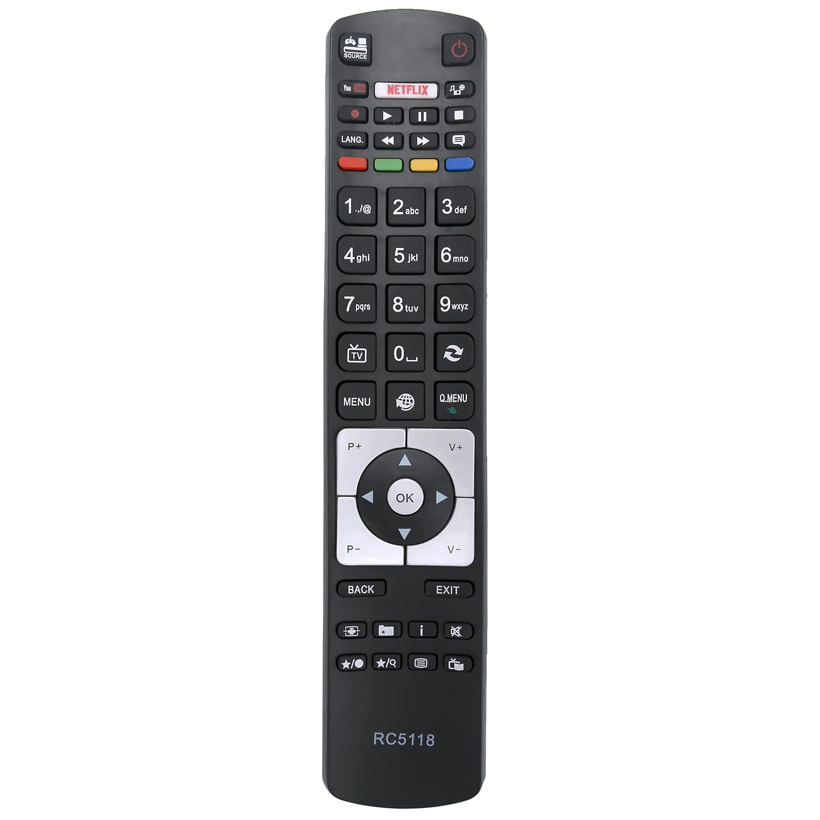 RC5118 Replacement Remote Control Fit for Finlux Hitachi Telefunken Bush ANDERSSON VESTEL Digihome TV