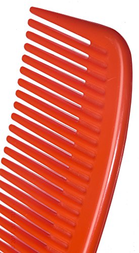 Red Plastic Wide Comb with Handle
