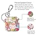 Logity Tile Mate & Tile Sport & Tile Style Case with Carabiner Keychain, Leather Skin Cover for Tile Bluetooth Tracker, Anti-Lost Design, Spring Flower