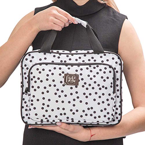 Large Polka Dot Travel Cosmetic Bag - Large Hanging Travel Toiletry And Cosmetic Organizer With Many Pockets (white polka dot) 2 Large Polka Dot Travel Cosmetic Bag - Large Hanging Travel Toiletry And Cosmetic Organizer With Many Pockets (white polka dot)