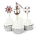 48 Pcs Nautical Theme Cupcake Picks Cupcake Toppers Food Fruit Picks for Decoration by Fireboomoon