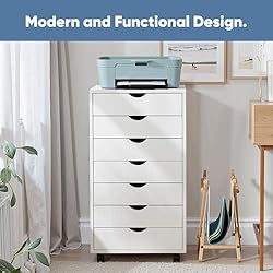 OLIXIS 7 Drawer Mobile File Cabinet Under Desk