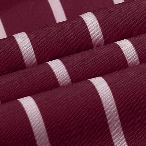 TIFENNY Tops for Woman Summer Loose Casual Striped Button Down Lapel Long Sleeve Shirts Top Blouse Dress Wine