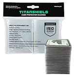 TitanShield (150 Sleeves / Clear) Standard Size Board Game and Matte Trading Card Sleeves Deck Protector for Magic The Gathering MTG, Pokemon, Baseball Collection, Dropmix