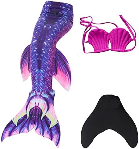 DOTOFIN Mermaid Tails, Swimsuit with Fin, Swimming Costume, Swimwear with Monofin, Girls Swimmable Mermaid Tail Swimsuit