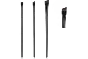 DIVINA VITAE 3 Pcs Fine Angled Eyeliner Brush Set - Precision Gel Eye Liner & Brow Tint Brushes - Ultra Thin Slanted Flat Angle Makeup Brush for Beauty Eye Makeup Tool