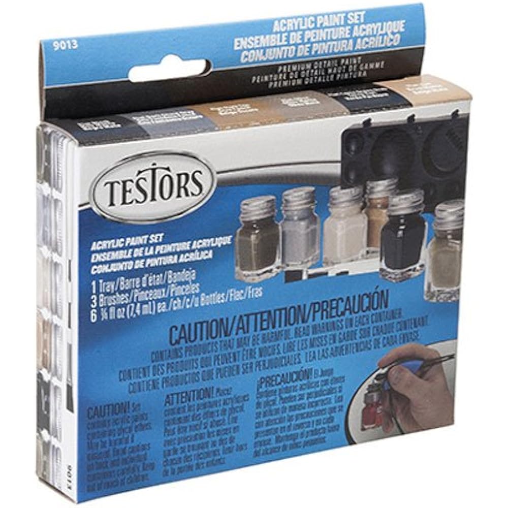 TESTOR CORPORATION 9013 Primary Dark Colors Acrylic Paint Set