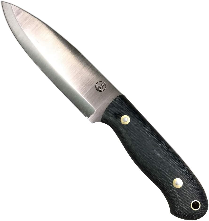L.T. Wright Knives SOSPES Fixed Blade Camping Bushcrafting Knife, Leather Sheath
