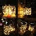 Forthcan 6 Pack Solar Mason Jar Lights, 10 Led String Fairy Firefly Lights Lids Insert for Regular Mouth Jars, Mason Jar,Patio,Lawn,Garden Decor (6, Warm White)