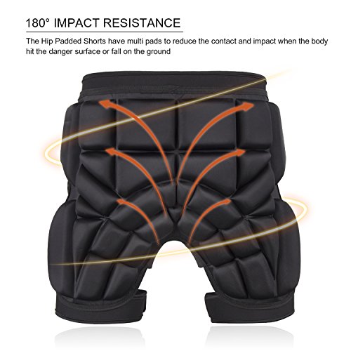 Xcellent Global 3D Protection Hip Padded Shorts Adjustable Unisex Protective Gear for Multisport Skiing, Skating, Snowboarding, Hockey, Riding HG251