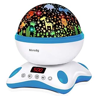 Moredig Night Light Projector, Night Light for Kids with Remote and Timer, 360 Degree Rotating – 8 Color Changing 12…